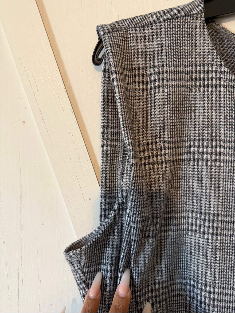 Max Studio Gray Plaid Sleeveless Wide leg jumpsuit - Picture 2 of 7